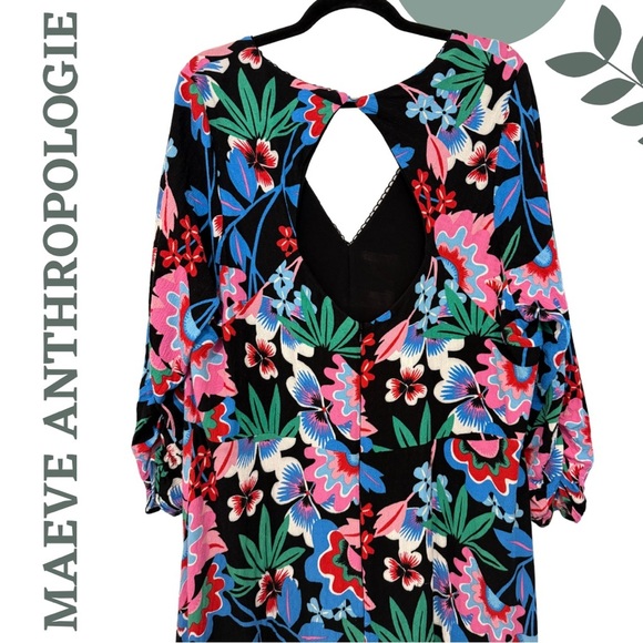 Anthropologie Maeve Ruched Floral Maxi Dress 20W/2X - Picture 7 of 14